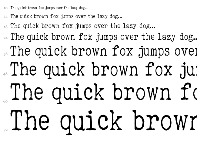 Elegant Typewriter font waterfall